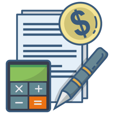 financial document calculator pen dollar coin money icon 205706 400x400 1