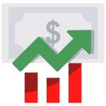 income money dollar upward green arrow gain appreciation icon 2051331 1